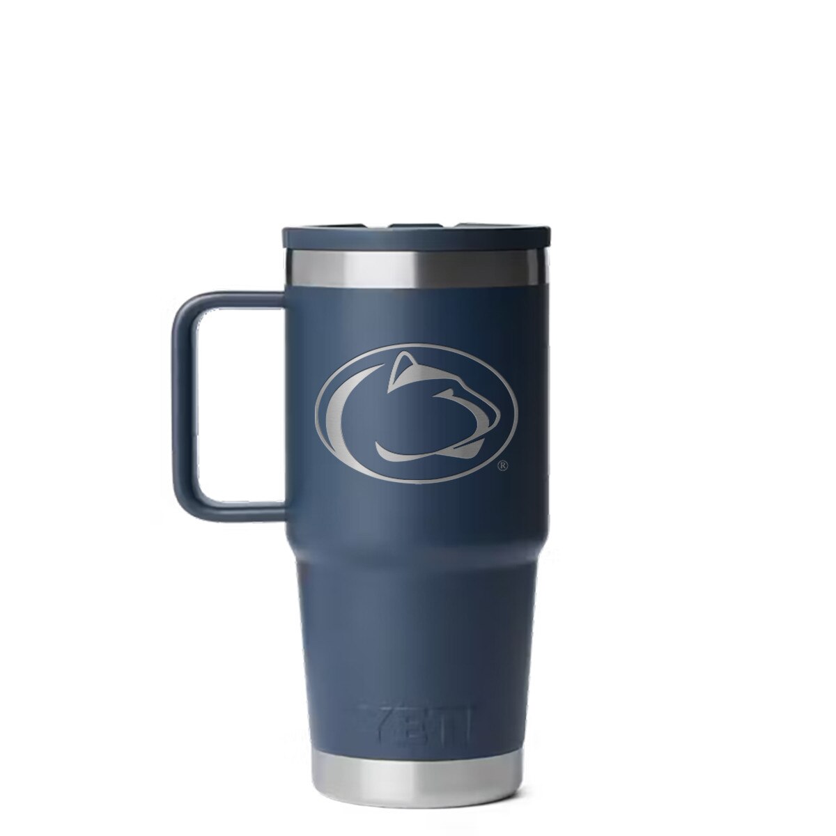 Yeti 20oz navy travel mug with Penn State Athletic Logo